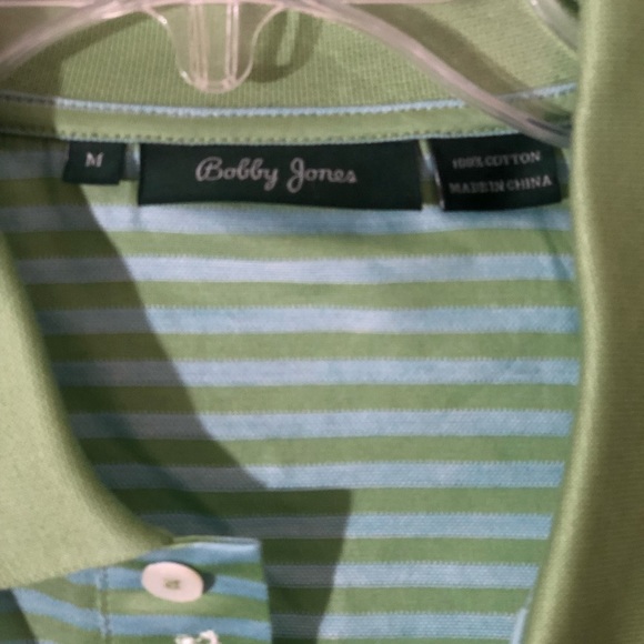 Bobby Jones Green Striped Polo Shirt - Picture 3 of 4